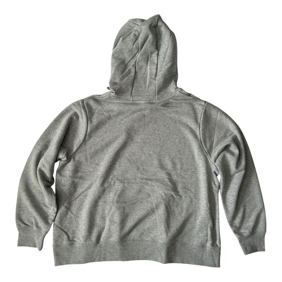 NIKE Women's Pullover Hoodie Sweatshirt Gray and White Logo Plus Size NWT - Picture 3 of 3